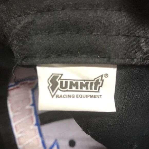 Summit Racing Equipment Hat Black Embroidered Logo Racing Cap American Flag - Picture 9 of 10